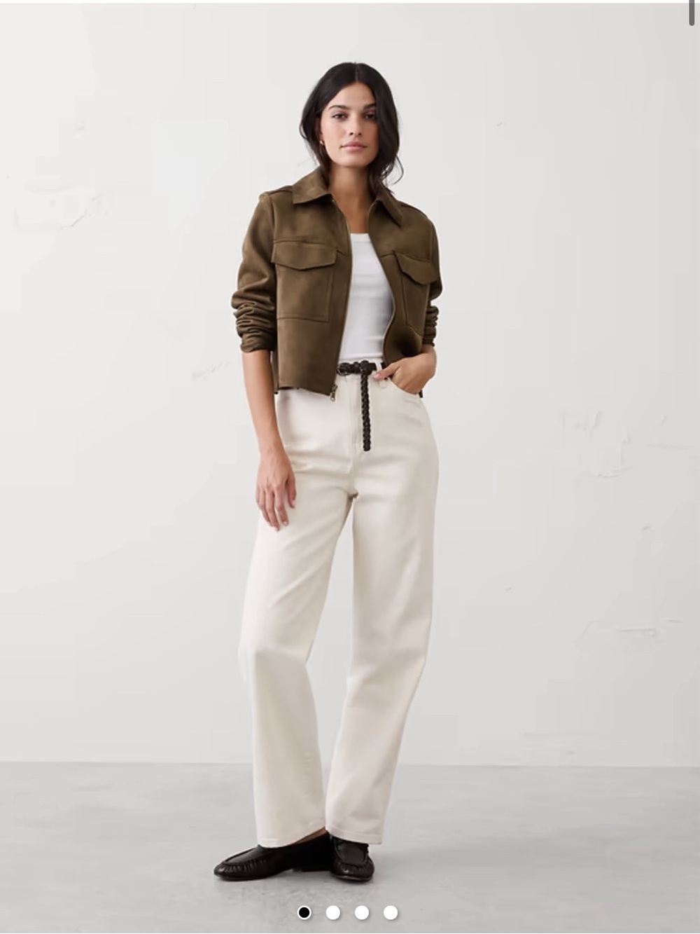 Vegan suede crop jacket